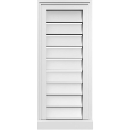 Ekena Millwork Vertical Surface Mount PVC Gable Vent: Functional, w/ 2"W x 2"P Brickmould Sill Frame, 12"W x 28"H GVPVE12X2803SF